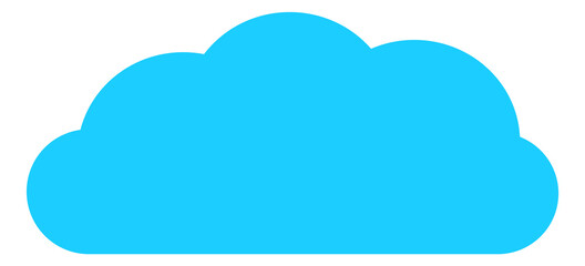 Obraz premium Blue cloud icon. Abstract minimalistic weather symbol