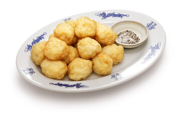 Taiwanese fried cuttlefish balls. The meaning of the chinese letter is Joy.