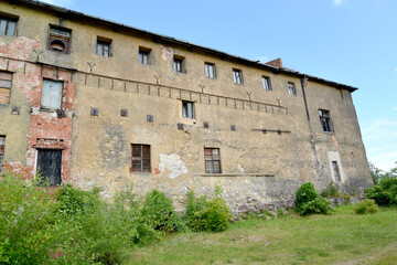 Fototapeta na wymiar Fragment of the southern wall of the Labiau order castle. Polessk, Kaliningrad region
