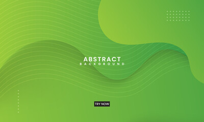 Abstract minimal background with green gradient. Dynamic shape composition with wavy line. eps10 vector