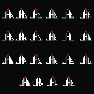 JHA to JHZ letter logo creative design, Multiple triple letter logo design