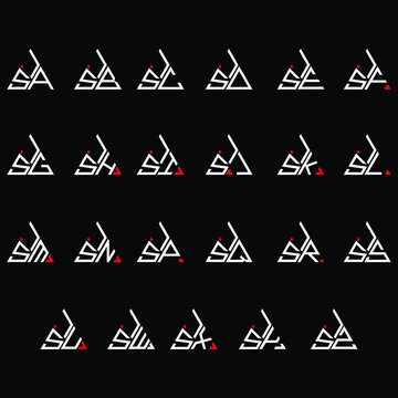 JSA to JSZ letter logo creative design, Multiple triple letter logo design