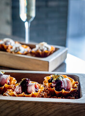 Christmas appetizers  on the holiday table