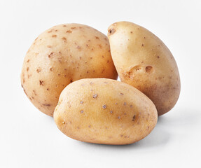  Bunch of potatoes isolated on a white background