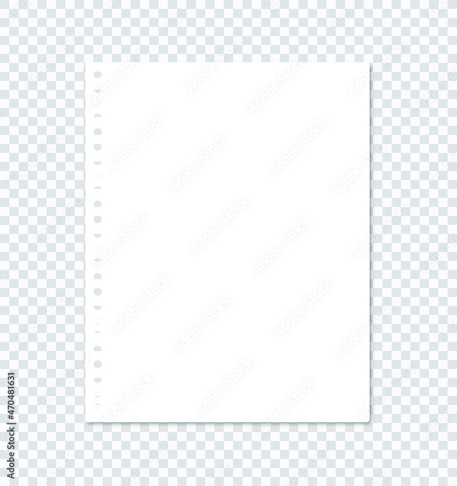 Poster blank paper sheets of notebook or copybook. vector realistic paper sheet notepad pages set isolated 