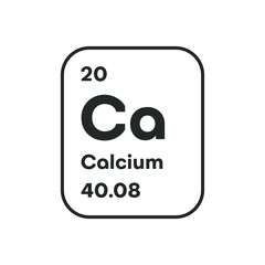 Symbol of chemical element Calcium as seen on the Periodic Table of the Elements, including atomic number and atomic weight. Vector illustration