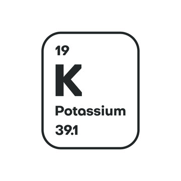 Symbol of chemical element Potassium as seen on the Periodic Table of the Elements, including atomic number and atomic weight. Vector illustration