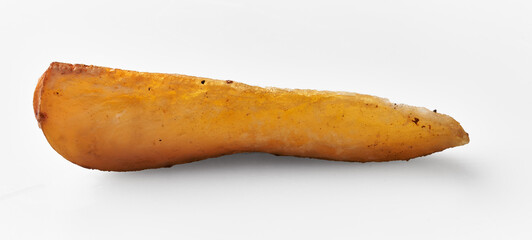  Single slice of baked potato isolated on a white background
