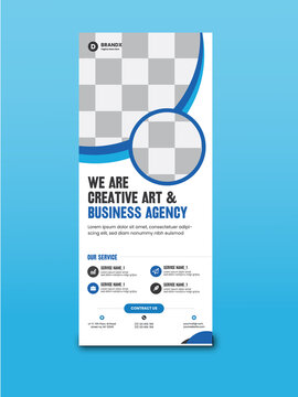  Blue creative roll up banner template