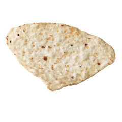  Single mexican nacho chip isolated on a white background