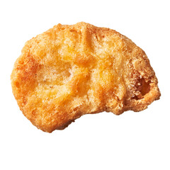  SIngle chicken nugget isolated on a white background