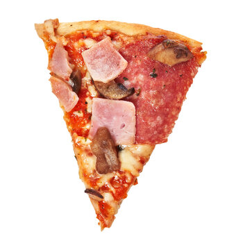  Slice of italian pizza isolated on a white background