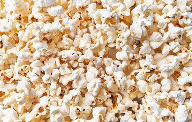 Fototapeta na wymiar Bunch of salty popcorns texture