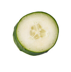  Slice of cucumber isolated on a white background