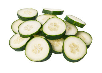  Slices of cucumber isolated on a white background