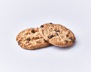  Delicious chocolate cookies isolated on a white background