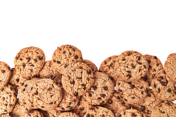  Delicious chocolate cookies isolated on a white background