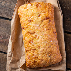 ciabatta bread olives meal fresh snack on the table copy space food background rustic 