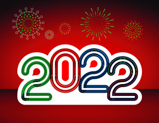 happy new year, colored 2022 numbers, design elements for new year decor, 2022 vector