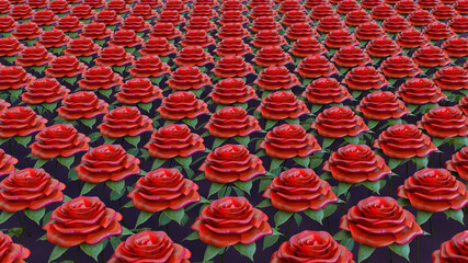 red roses pattern graphic design floral background 3D illustration