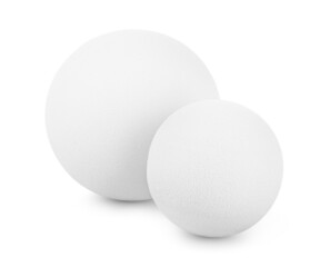 Two white spheres