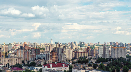 Fototapeta na wymiar Kyiv city panorama, aerial view