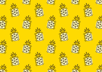 Pineapple Fruit pattern wallpaper. Pineapple icon vector.