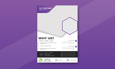 Corporate unique flyer, brochure, poster, Leaflet, flyer in A4 design template, Easy to use and edit.