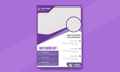 Unique Business flyer design / brochure design template / annual report /book cover / corporate identity template. Graphic design layout with unique graphic elements and space for photo background