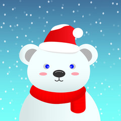 Christmas card with cute bear