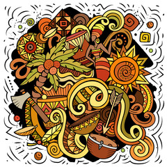 Africa hand drawn cartoon doodles illustration