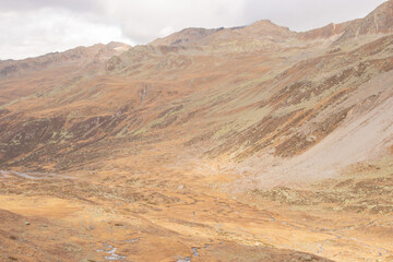 Autumn view of the Fluela Pass near Davos..