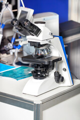 Professional versatile metallurgical microscope that is used for metal testing and surface analysis.