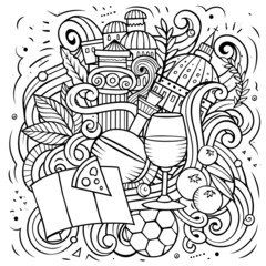 Italy cartoon vector doodle illustration