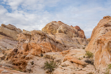 Fototapeta na wymiar Pastel Canyon, the landmark of Valley of Fire State Park in Nevada