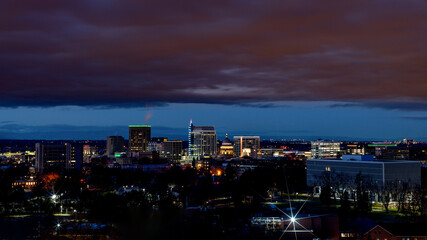 Fototapeta premium Blue hour night sky over Boise Idaho