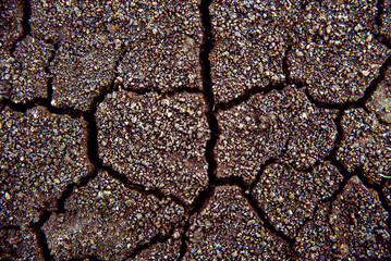 Dry cracked ground during drought. Gray dried and cracked ground earth background, Close up of dry...