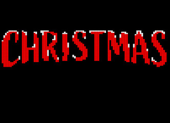 Christmas Text Pixelated Pixel Art Xmas Typography Letter Print Vector Illustration Isolated on Black Background