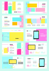 Naklejka na ściany i meble Portfolio Template and Brochure Template, Vector design. Good for your product or Mockup or to show Resume in Pastel Theme.