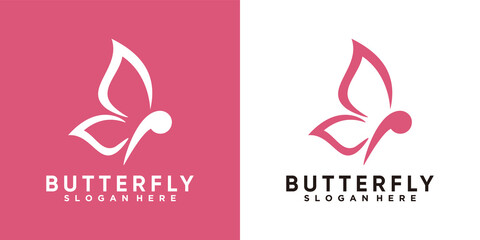 butterfly logo design with style and creative concept