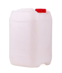 White plastic jerry can isolated on a white background