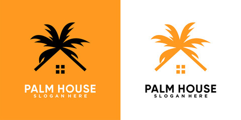 Obraz premium palm house logo design with style and creative concept