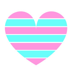 Trans sexual heart flag badge vector illustration. Emotional trans sexual rights symbol. Freedom for diversity people sexuality. LGBTQ man and woman union.