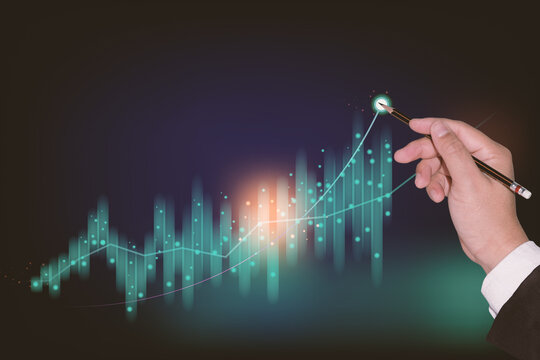 Businessman point virtual interface panel of global logistics network distribution and transportation, Smart logistics, Innovation future of transport on large warehouse center background