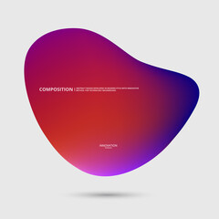 Abstract shapes composition. Vector abstract bubble. Pink smooth form. Liquid banner design