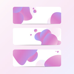 Abstract smooth design. Vector horizontal template. Set of modern banner.
