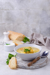 Vegetable soup with potato and cauliflower
