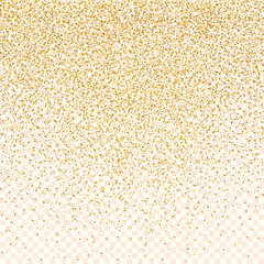 Golden luminous background. Glitter stippled texture. Vector shining banner.