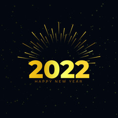 2022 typography golden firework sparkling new year background design, Happy new year 2022 text typography design pattern, vector illustration