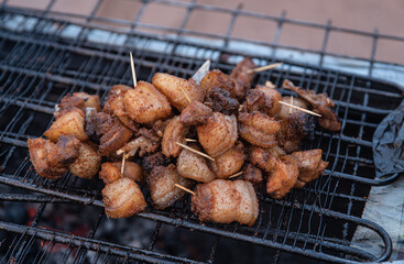Roast pork sold in the market in Enugu